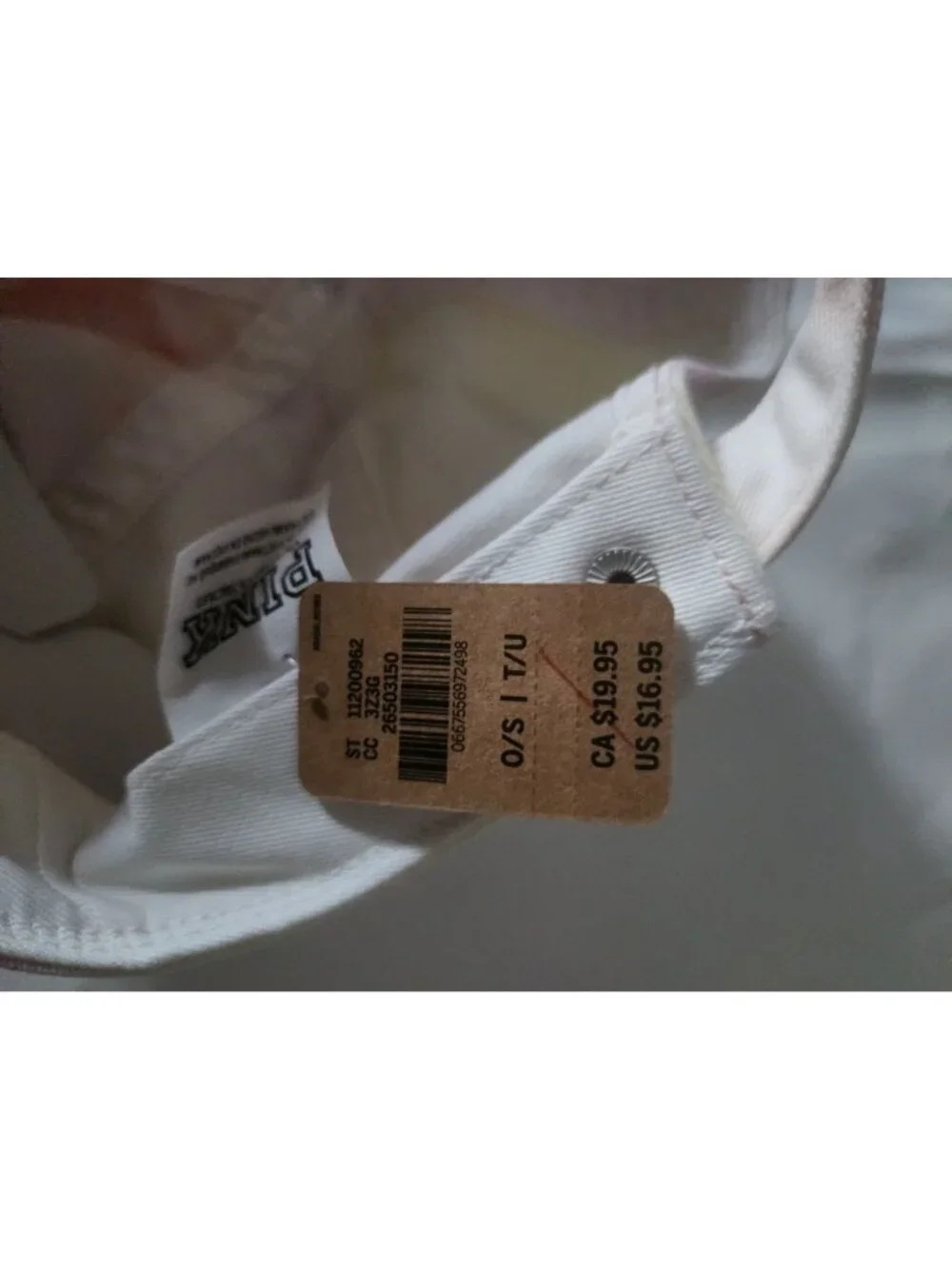 Victoria's Secret PINK White Multi/Tie Dye Baseball Hat One Size New With Tags - Picture 13 of 13